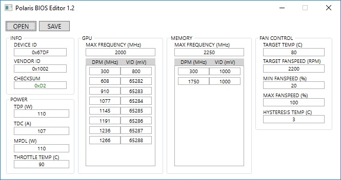 Image Polaris BIOS Editor